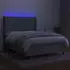 vidaXL Boxspringbett mit Matratze & LED Hellgrau 140x190 cm Stoff (3138229)