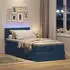 vidaXL Ottoman-Bett mit Matratze & LEDs Blau 90x190 cm Stoff (3312193)