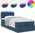 vidaXL Ottoman-Bett mit Matratze & LEDs Blau 90x190 cm Stoff (3312193)