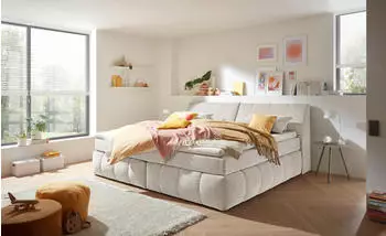 ED EXCITING DESIGN Boxspringbett Elkford 240x200 cm H2 Creme