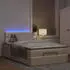 vidaXL Ottoman-Bett mit Matratze & LEDs Creme 120x200 cm Stoff (3312386)