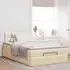 vidaXL Ottoman-Bett mit Matratze & LEDs Creme 120x200 cm Stoff (3312386)