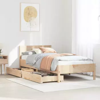 vidaXL Massivholzbett ohne Matratze Wachsbraun 180x200 Kiefernholz (3301742)