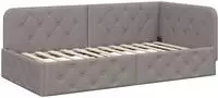 vidaXL Eckbettgestell Taupe 100 x 200 cm Stoff