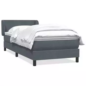 vidaXL Boxspringbett mit Matratze Dunkelgrau 80x210 cm Samt (3317338)