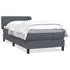 vidaXL Boxspringbett mit Matratze Dunkelgrau 80x210 cm Samt (3317338)
