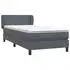 vidaXL Boxspringbett mit Matratze Dunkelgrau 80x210 cm Samt (3317338)