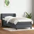 vidaXL Boxspringbett mit Matratze Dunkelgrau 80x210 cm Samt (3317338)