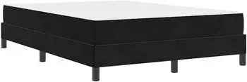vidaXL Boxspringbett mit Matratze Schwarz 160 x 220 cm Stoff (3398799)