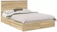 vidaXL Aufbewahrungsbett Sonoma-Eiche 140 x 200 cm Holzwerkstoff