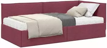 vidaXL Eckbettgestell mit Matratze mit Kopfteil 2 pcs Grau Samt (3394024)
