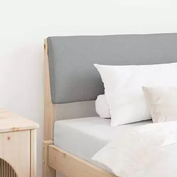 vidaXL Gepolstertes Kopfteil Hellgrau 90 cm Massives Kiefernholz (879139)