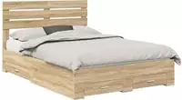 vidaXL Bettrahmen mit Kopfteil Sonoma-Eiche 150 x 200 cm Holzwerkstoff