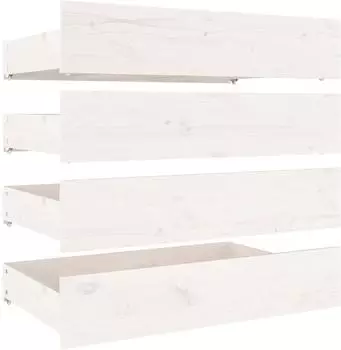 vidaXL Bettschubladen 4 Stk. Wei&szlig; Massivholz Kiefer (815000)