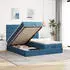 vidaXL Ottoman-Bett mit Matratzen Dunkelblau 160x200 cm Samt (3313788)