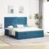 vidaXL Ottoman-Bett mit Matratzen Dunkelblau 160x200 cm Samt (3313788)