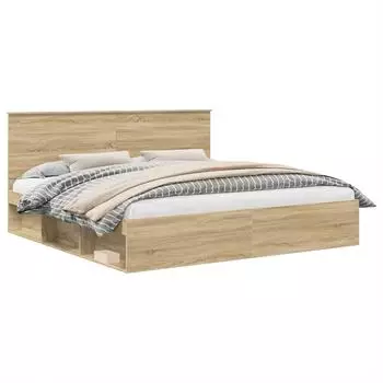 vidaXL Bettrahmen Sonoma 200 x 200 cm Massives Kiefernholz (3410967)