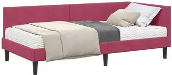 vidaXL Eckbettgestell mit Matratze Sonstiges 2 pcs Grün Samt (3393782)