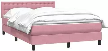 vidaXL Boxspringbett mit Matratze Rosa 160x210 cm Samt (3316604)