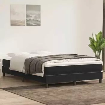 vidaXL Boxspringbett ohne Matratze Schwarz 160x220 cm Samt (3315881)