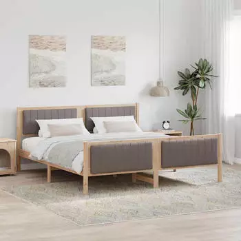 vidaXL Bettgestell Braun und Taupe 180 x 200 cm Massivholz Kiefer (3394306)