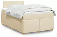 vidaXL Boxspringbett mit Matratze Creme 120x200 cm Stoff