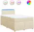 vidaXL Boxspringbett mit Matratze Creme 120x200 cm Stoff (3288945)