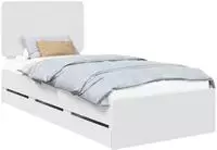 vidaXL Bettrahmen mit Schubladen Wei&szlig; 90 x 200 cm Ingenieurs Holz