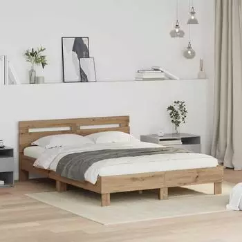 vidaXL Bettrahmen Artisan-Eiche 140 x 200 cm Holzwerkstoff (3417311)