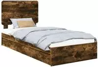 vidaXL Aufbewahrungsbett Ger&auml;ucherte Eiche 90 x 200 cm Holzwerkstoff