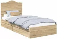 vidaXL Aufbewahrungsbett Sonoma-Eiche 100 x 200 cm Holzwerkstoff