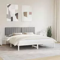 vidaXL Bettgestell mit gepolstertem Kopfteil Hellgrau 180 x 200 cm
