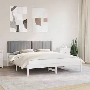 vidaXL Bettgestell mit gepolstertem Kopfteil Hellgrau 180 x 200 cm (878033)