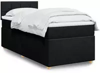 vidaXL Boxspringbett mit Matratze Schwarz 180x200 cm Stoff
