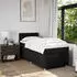vidaXL Boxspringbett mit Matratze Schwarz 180x200 cm Stoff (3289075)