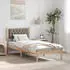 vidaXL Bettrahmen mit Kopfteil Taupe 90 x 200 cm Massives Kiefernholz (878217)