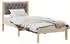vidaXL Bettrahmen mit Kopfteil Taupe 90 x 200 cm Massives Kiefernholz (878217)