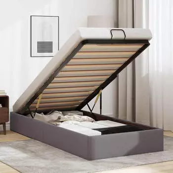 vidaXL Ottoman-Bett ohne Matratze Grau 80x200 cm Kunstleder (3310772)