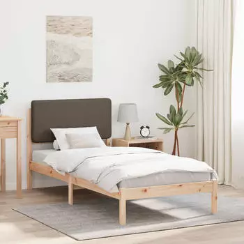 vidaXL Bettgestell mit gepolstertem Kopfteil Taupe 100 x 200 cm (877932)