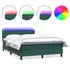 vidaXL Boxspringbett mit Matratze & LED Dunkelgrün 160x220 cm Samt (3317034)