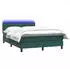 vidaXL Boxspringbett mit Matratze & LED Dunkelgrün 160x220 cm Samt (3317034)