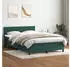 vidaXL Boxspringbett mit Matratze & LED Dunkelgrün 160x220 cm Samt (3317034)