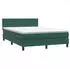 vidaXL Boxspringbett mit Matratze & LED Dunkelgrün 160x220 cm Samt (3317034)