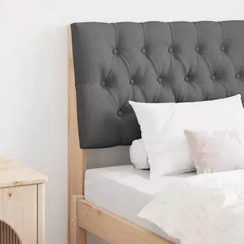 vidaXL Gepolstertes Kopfteil Dunkelgrau 80 cm Massives Kiefernholz (879365)