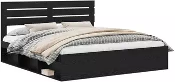 vidaXL Bettrahmen Schwarz 200 x 200 cm Massives Kiefernholz (3411376)