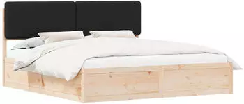 vidaXL Bettgestell mit gepolstertem Kopfteil Schwarz 180 x 200 cm (3398146)