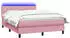 vidaXL Boxspringbett mit Matratze & LED Rosa 140x220 cm Samt (3316934)