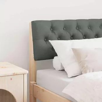 vidaXL Gepolstertes Kopfteil Dunkelgrau 75 cm Massives Kiefernholz (879205)