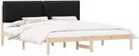 vidaXL Bettgestell mit gepolstertem Kopfteil Schwarz 200 x 200 cm