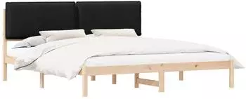 vidaXL Bettgestell mit gepolstertem Kopfteil Schwarz 200 x 200 cm (3405559)